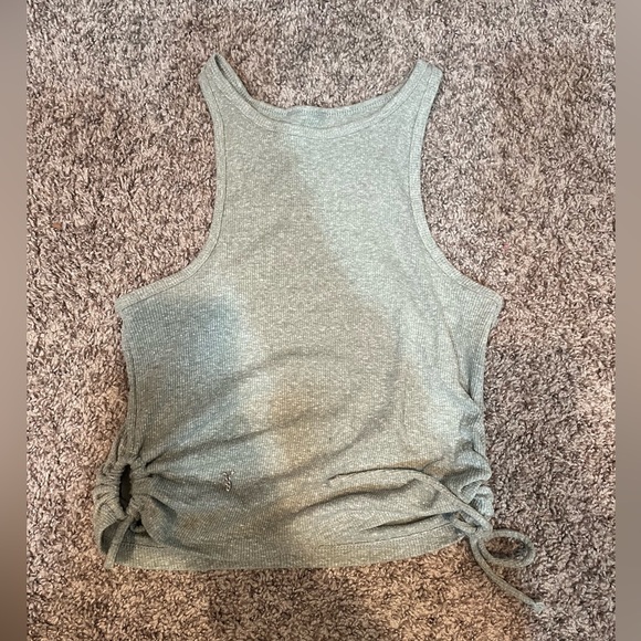 Light green teal tank with draw strings - Picture 2 of 2